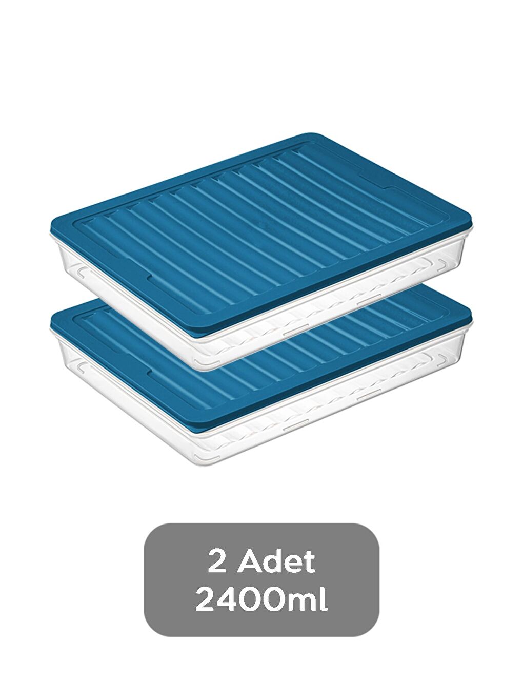 Mavi 2'li Saklama Kabı Petrol 2 x 2400 ml-1