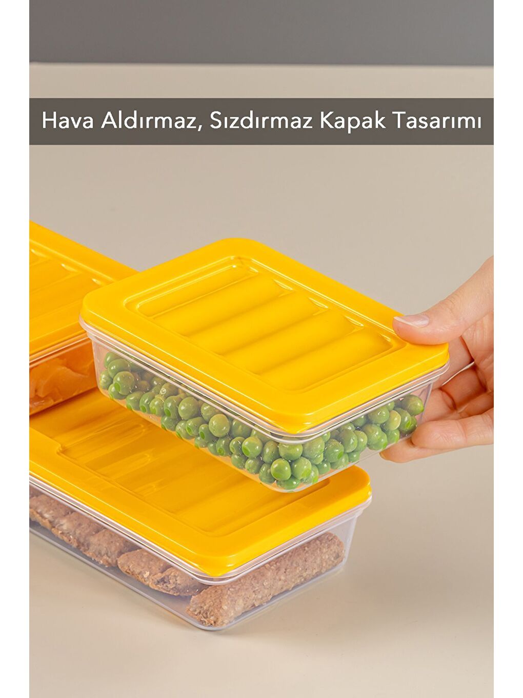 3'lü Saklama Kabı Sarı 1 x 1170 ml 2 x 600 ml-3