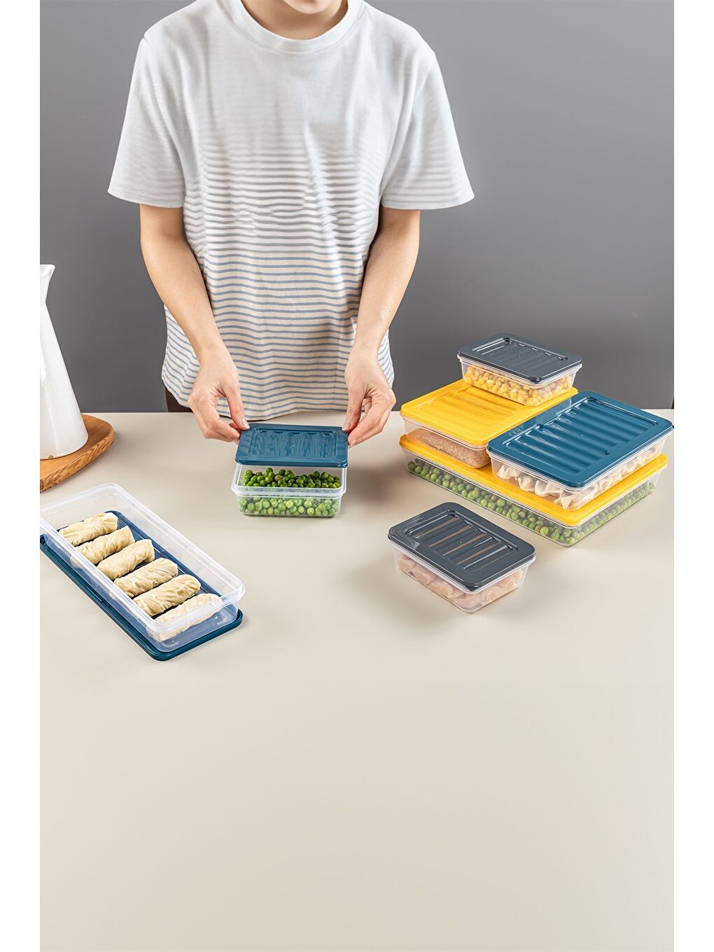 4'lü Saklama Kabı Antrasit 2 x 1170 ml 2 x 600 ml-6