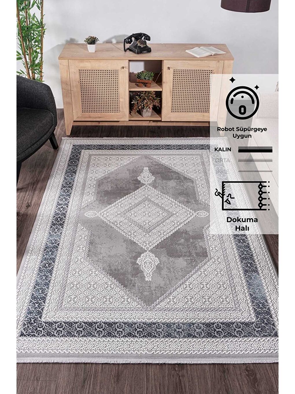 Lacivert Leo 0073 Modern Dokuma Halı Salon Çocuk Odası Oturma Odası Halısı Makine Halısı-100x300