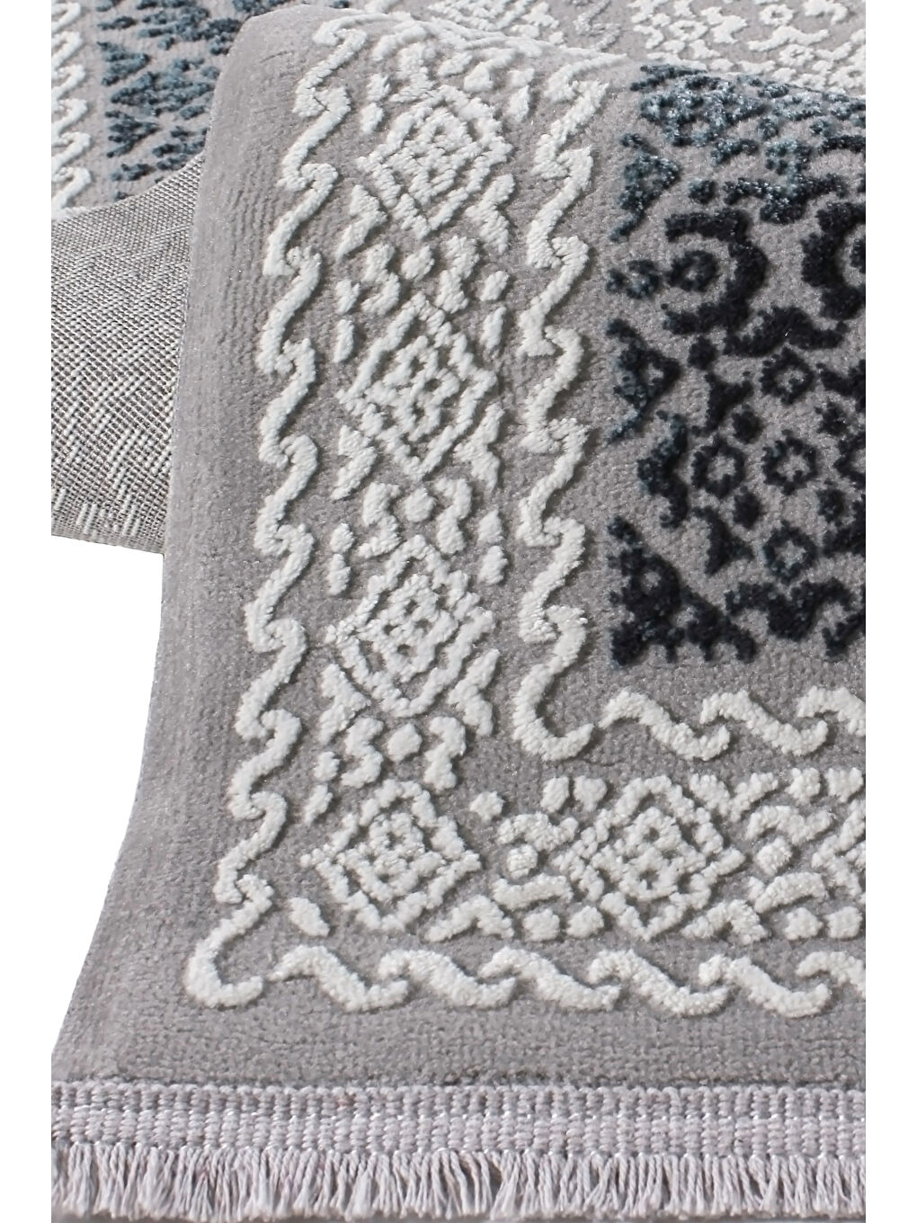 Lacivert Leo 0073 Modern Dokuma Halı Salon Çocuk Odası Oturma Odası Halısı Makine Halısı-100x300-1