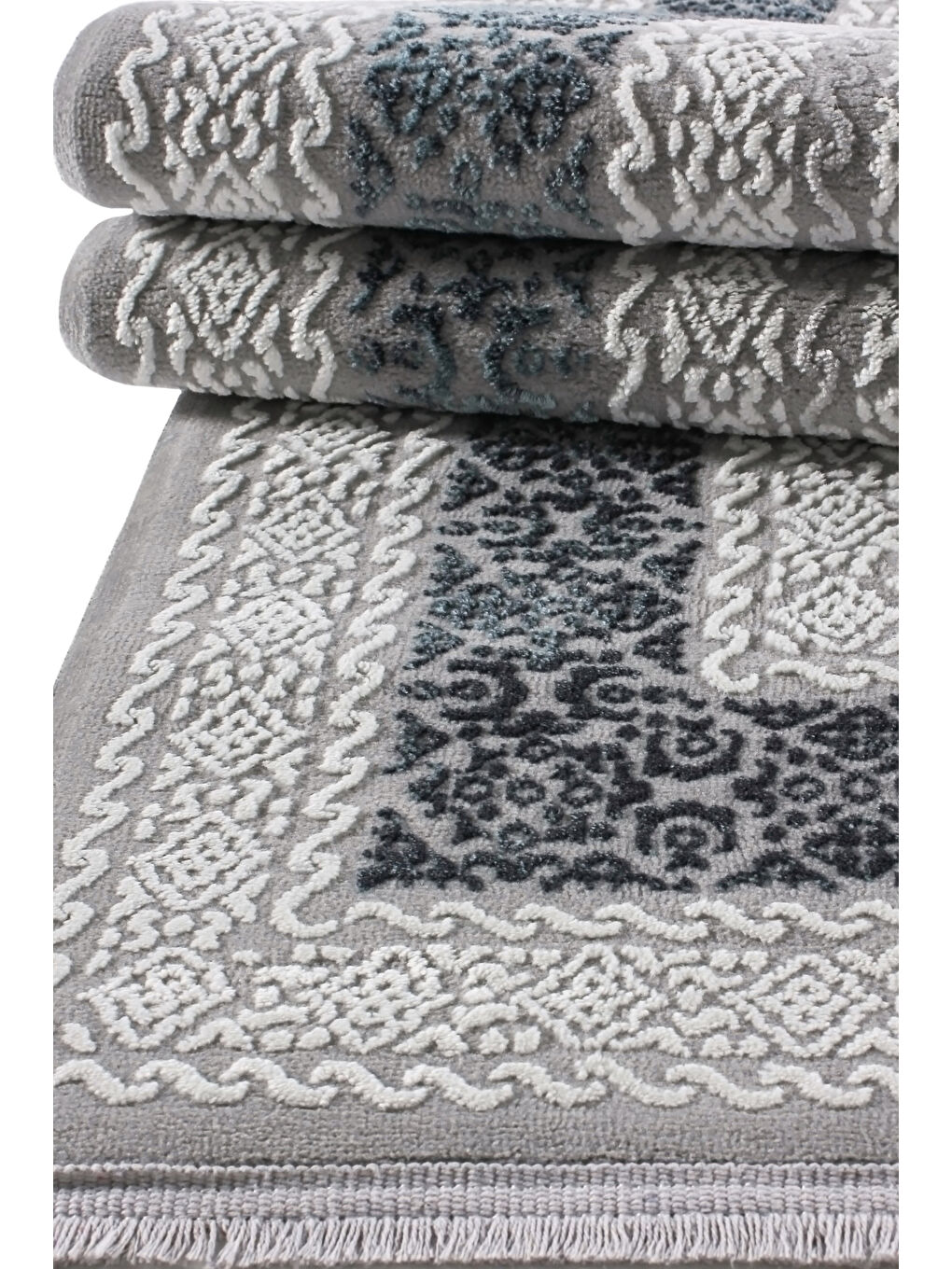 Lacivert Leo 0073 Modern Dokuma Halı Salon Çocuk Odası Oturma Odası Halısı Makine Halısı-100x300-3