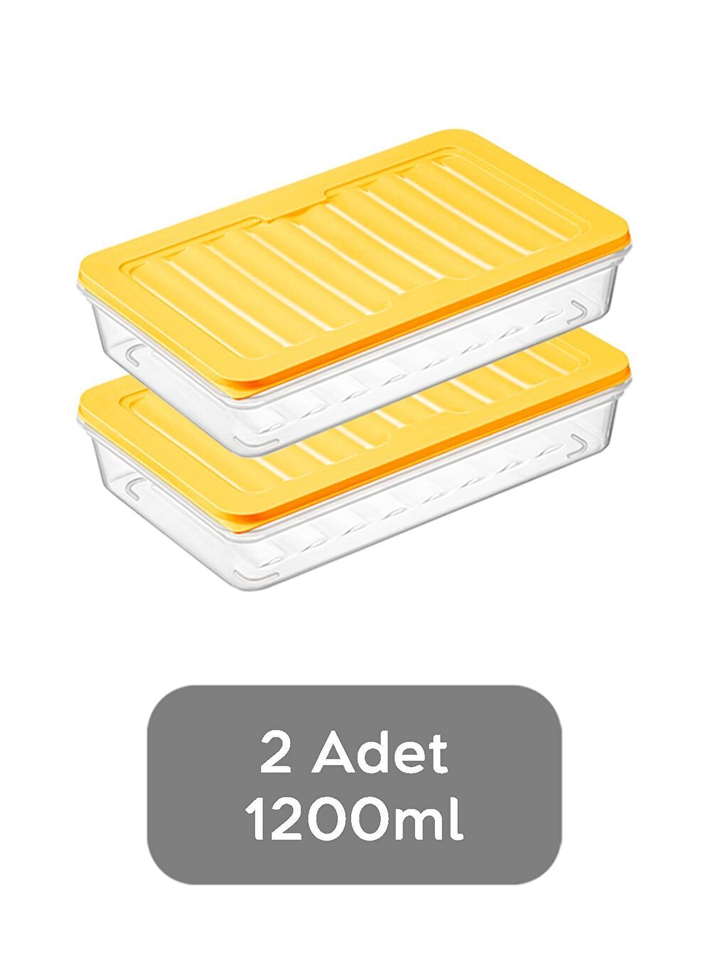 2'li Saklama Kabı Sarı 2 x 1200 ml-1
