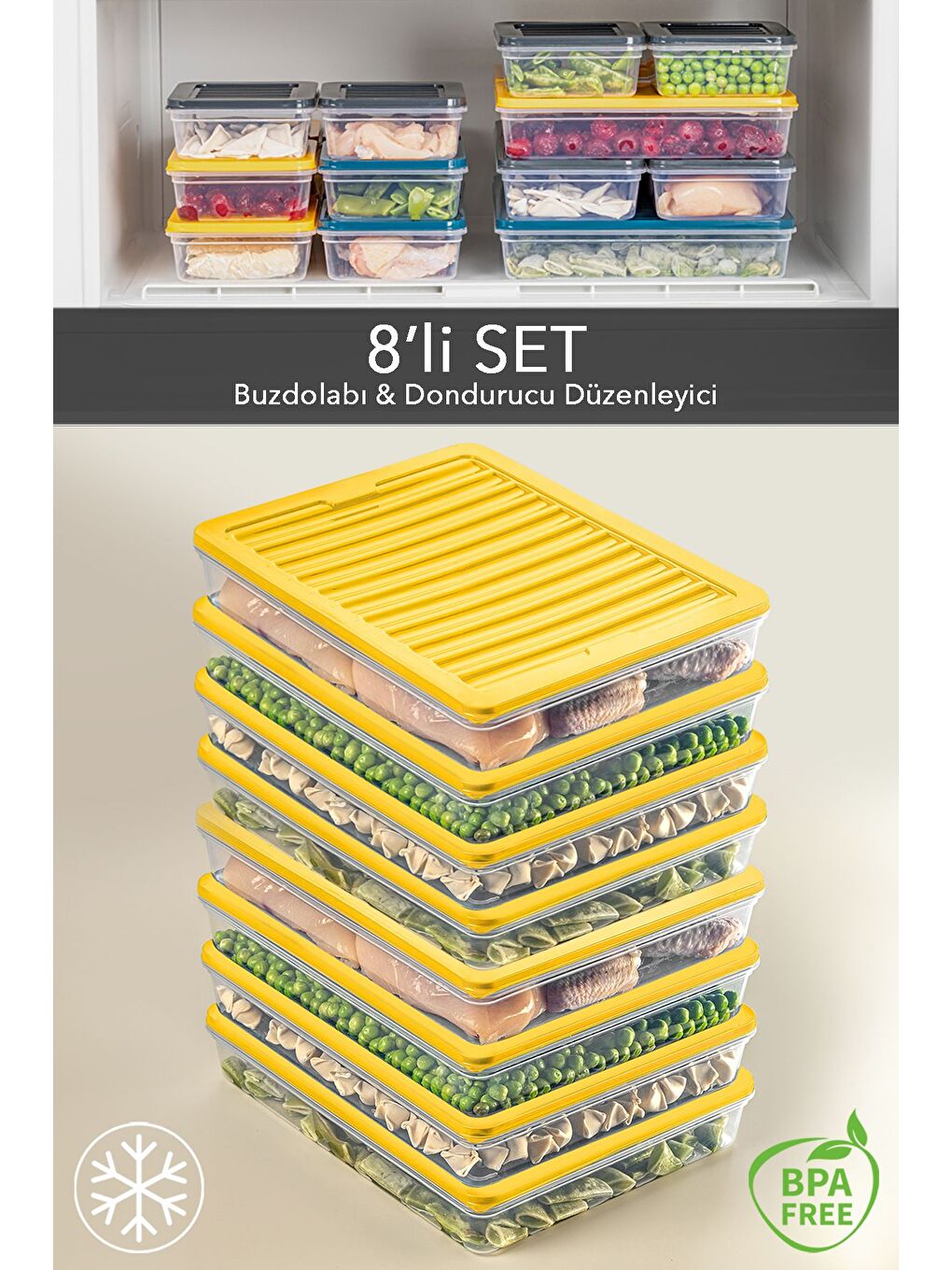 8 li Saklama Kabı Sarı 8 x 2400 ml