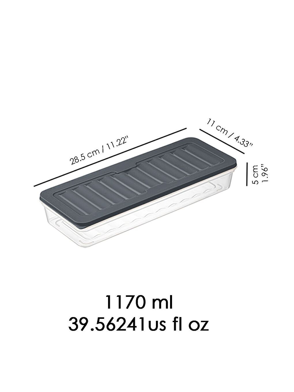2'li Saklama Kabı Antrasit 2 x 1170 ml-5
