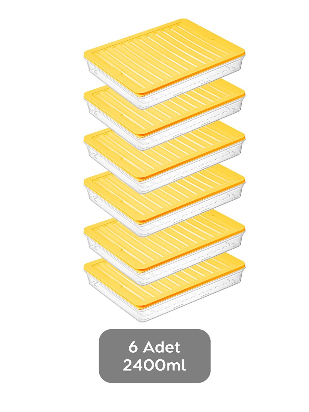 6'lı Saklama Kabı Sarı 6 x 2400 ml-1