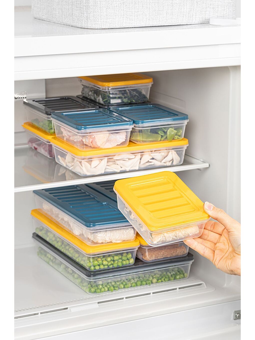 24 Parça Saklama Kabı 2x2400 ml 4x1200 ml 6x1170 ml 12x600 ml Sarı-5