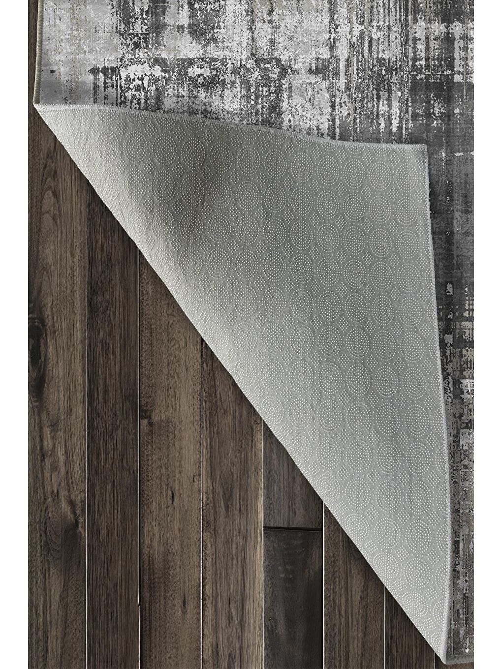 Gri Özel Tasarım, Kaymaz Taban, İnce, Yıkanabilir, Modern Halı WOOKECE1468 160x230-6