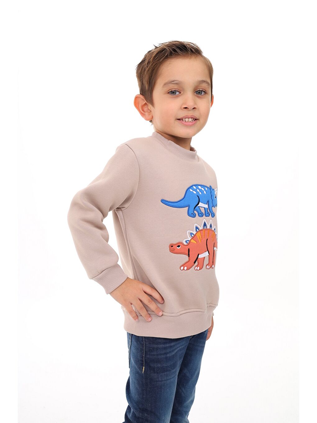 Toontoykids Bej Erkek Çocuk Nakışlı Sweatshirt - 2