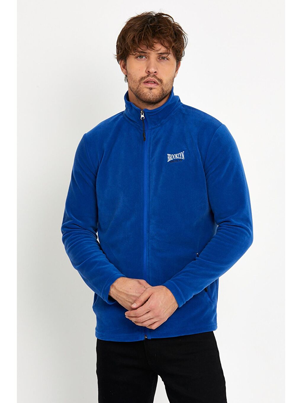 Mavi Slim Fit Polar Erkek Fermuarlı Sweatshirt Hırka-Mont SPR22HK180