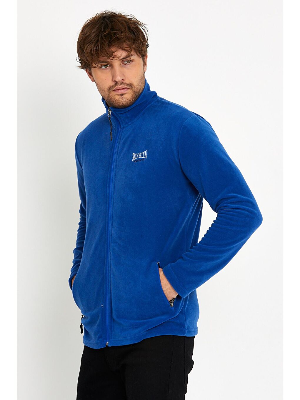 Mavi Slim Fit Polar Erkek Fermuarlı Sweatshirt Hırka-Mont SPR22HK180-4
