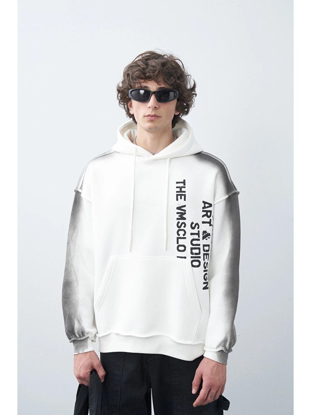 Siyah Washed Oversize Hoodie-2