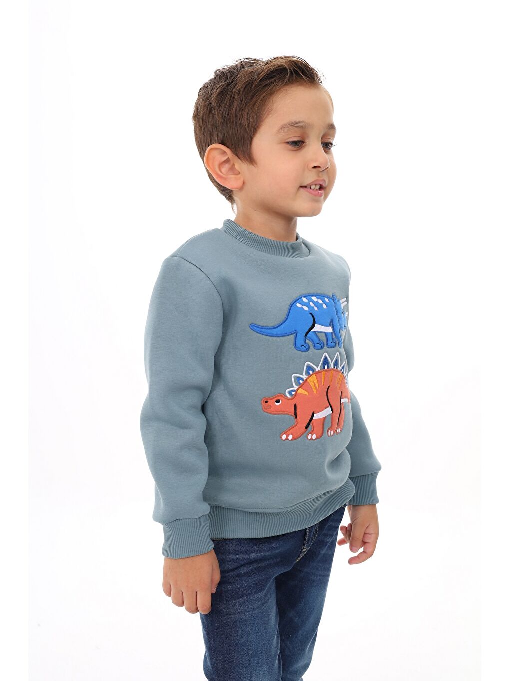 Toontoykids Mavi Erkek Çocuk Nakışlı Sweatshirt - 1