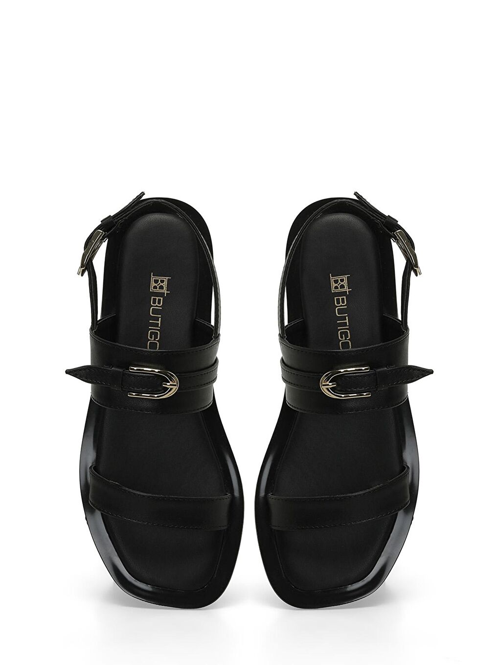 Siyah Kadın Düz Sandalet-3