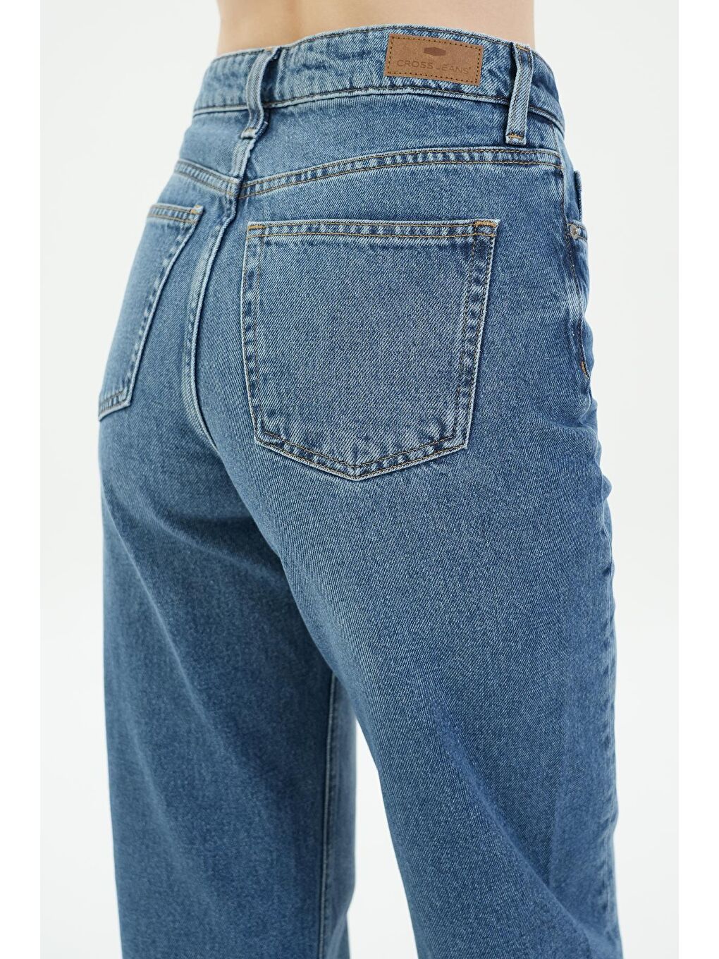 Orta Mavi Normal Bel Slim Patı Fermuarlı Jean Pantolon C 4934-007-4