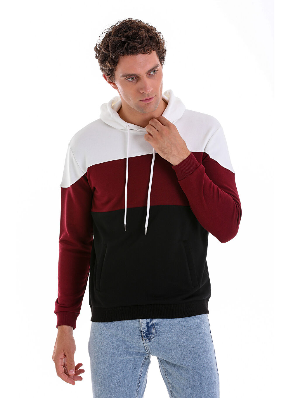 Hatemoğlu Siyah Regular Fit Düz Pamuklu Kapüşonlu Kanguru Cepli Sweatshirt - 1