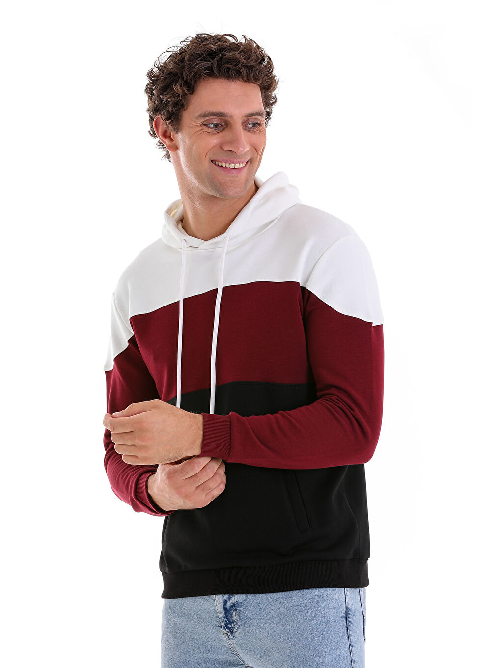 Hatemoğlu Siyah Regular Fit Düz Pamuklu Kapüşonlu Kanguru Cepli Sweatshirt - 2