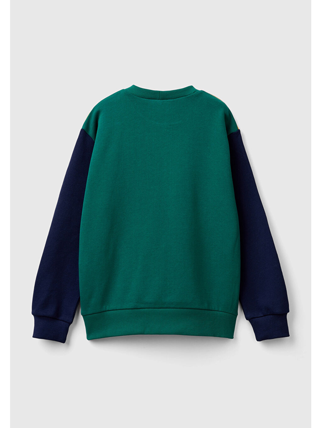 United Colors Of Benetton Hardal Sarı Erkek Çocuk Hardal Mix Önü Logo Baskılı Bisiklet Yaka Ribanalı Sweatshirt - 1