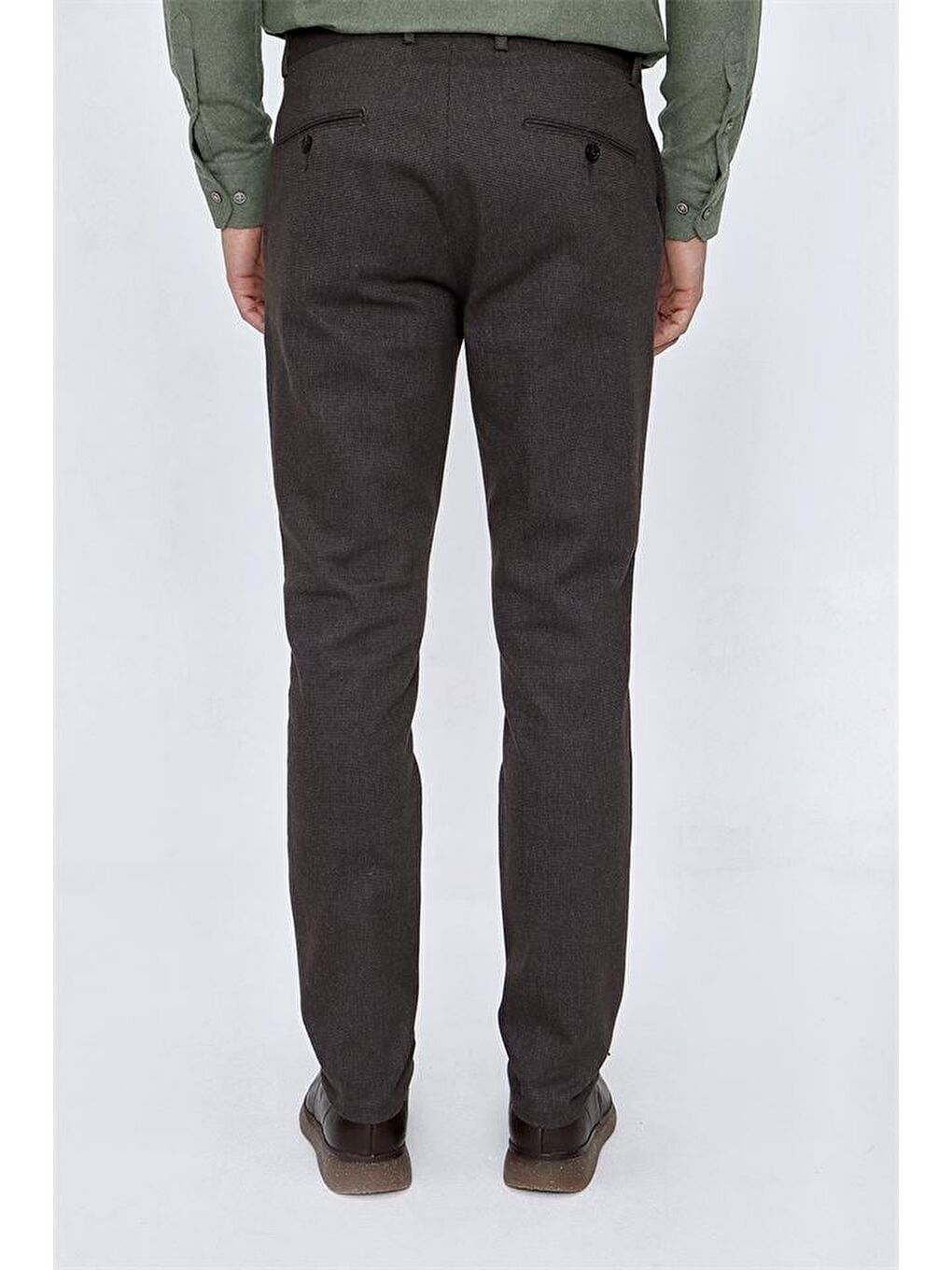 Kahverengi Pamuklu Yandan Cepli Casual Slim Fit Erkek Pantolon 1003225175-4