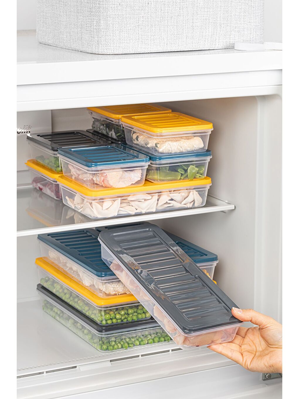 Renksiz 4'lü Şeffaf Kapak Mikrodalga Uyu mlu Organizer Set Düzenleyici Erzak Saklama Kabı 2x2400 2x1170 ml-2