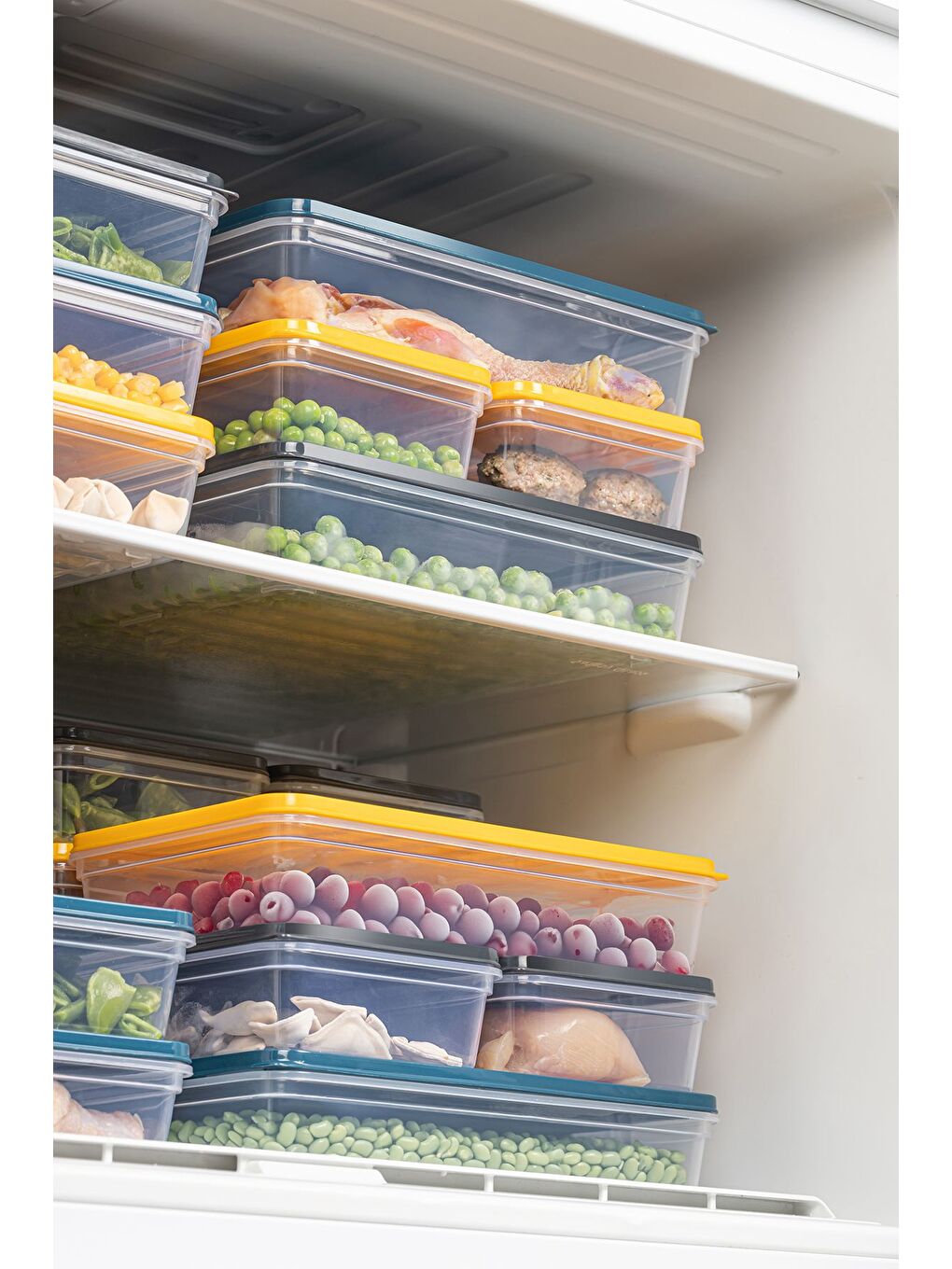 Renksiz 4'lü Şeffaf Kapak Mikrodalga Uyu mlu Organizer Set Düzenleyici Erzak Saklama Kabı 2x2400 2x1170 ml-3