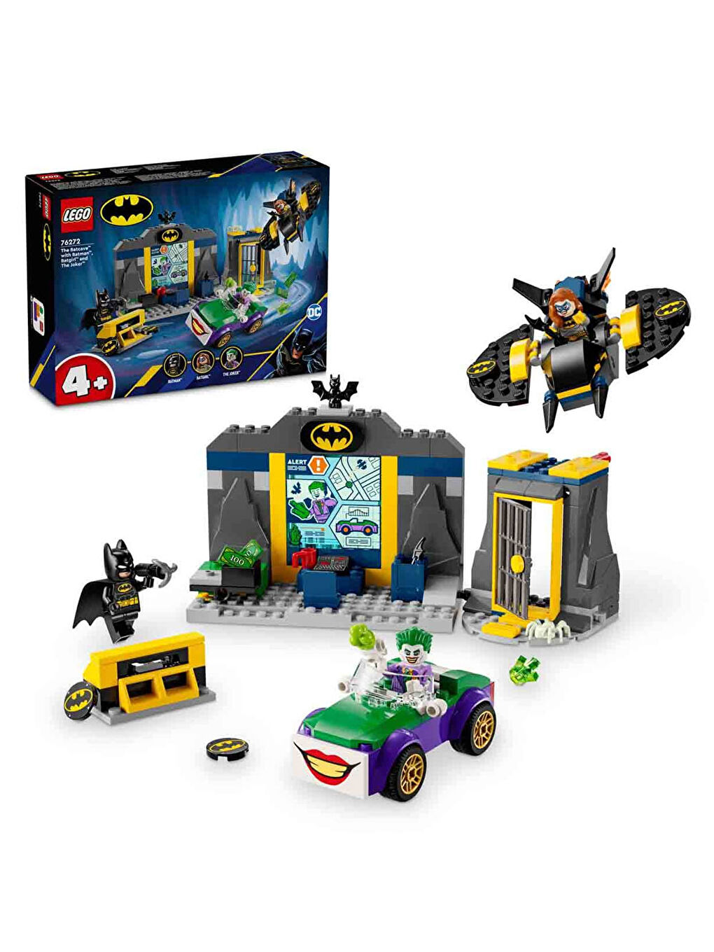 Lego Renksiz DC Batman Batman Batgirl ve Joker ile Batcave 76272