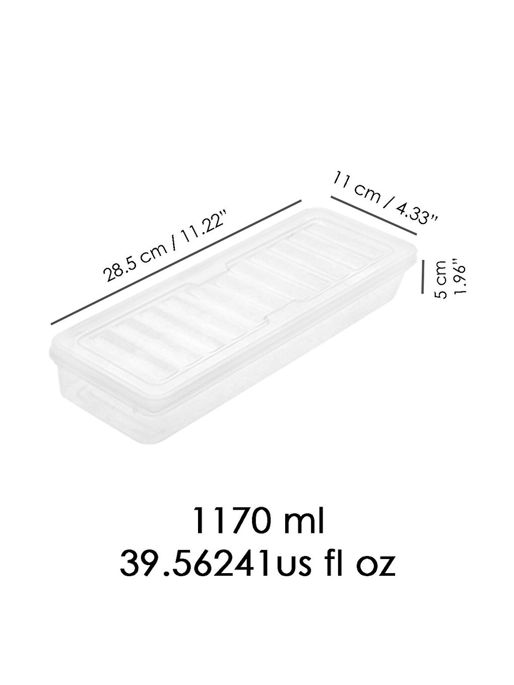 Renksiz 6'lı Şeffaf Kapaklı Organizer Düzenleyici Gıda Erzak Kabı 6x1170 ml-6