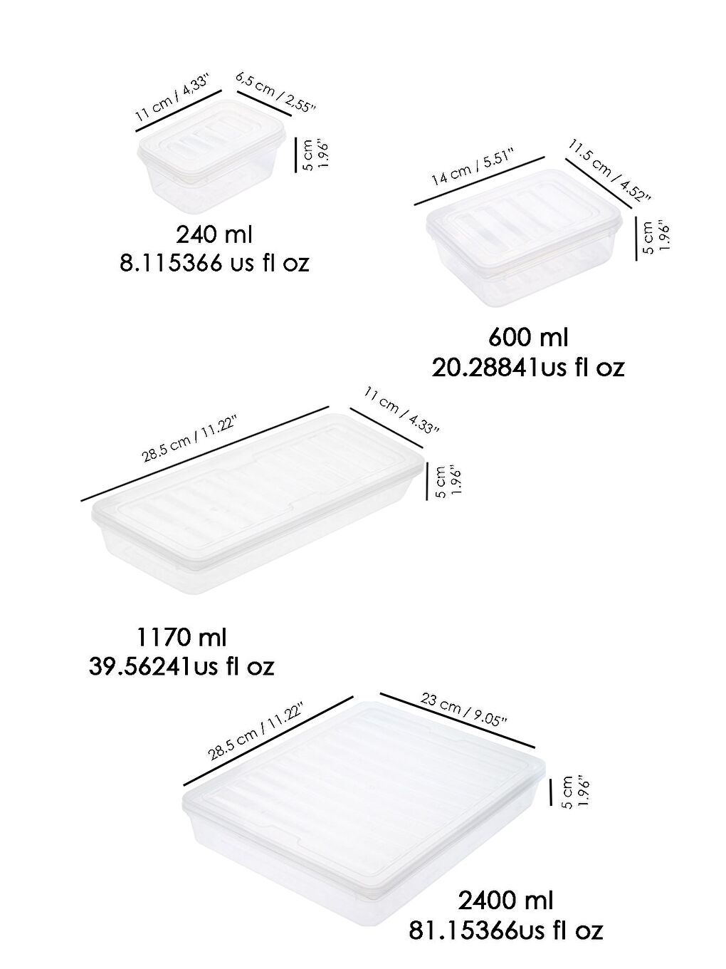 Renksiz 23 Parça Şeffaf Kapaklı Seti Organizer Düzenleyici Gıda Erzak Kabı-3