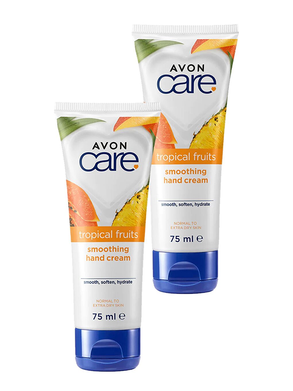 AVON Renksiz Care Tropical Fruits Ananas, Mango ve Papaya Özlü El Kremi 75 Ml. İkili Set