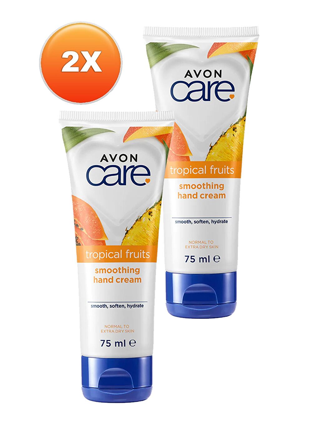 AVON Renksiz Care Tropical Fruits Ananas, Mango ve Papaya Özlü El Kremi 75 Ml. İkili Set - 1