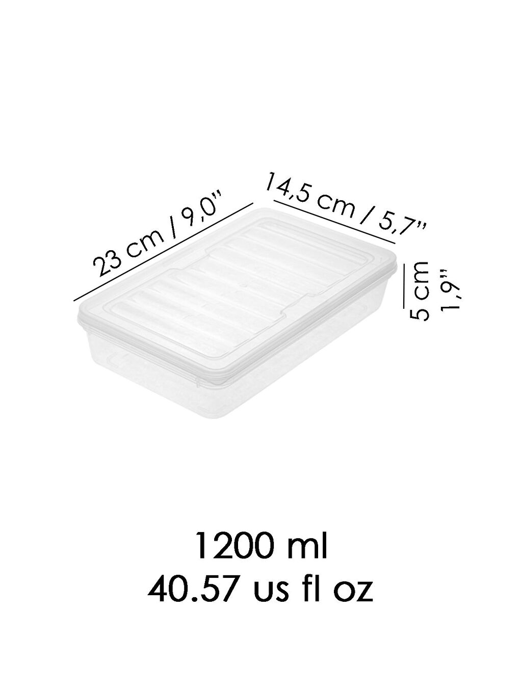 Renksiz 4'lü Şeffaf Kapaklı Organizer Düzenleyici Gıda Erzak Kabı 4x1200 ml-2