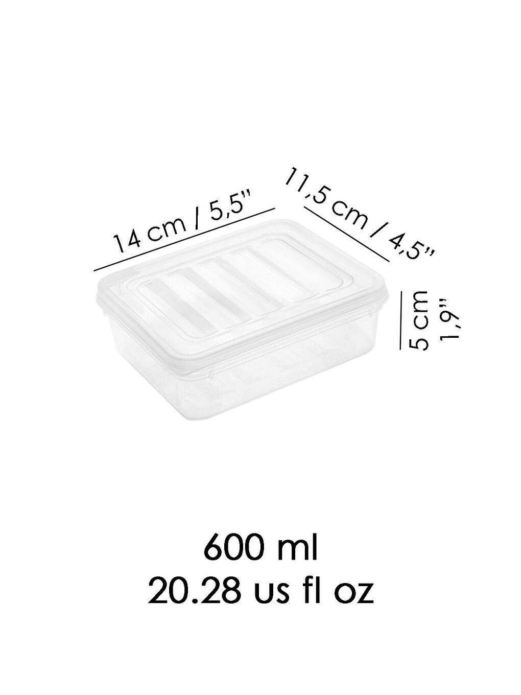 Renksiz 6'lı Şeffaf Kapaklı Organizer Düzenleyici Gıda Erzak Kabı 6x600 ml-2