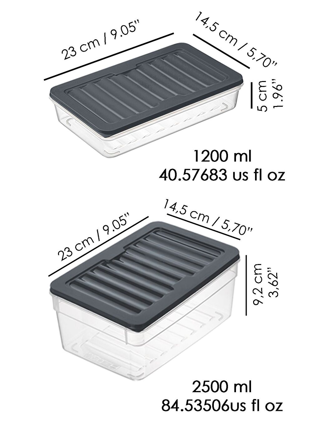 4'lü Mikrodalga Uyu mlu Organizer Set Düzenleyici Gıda Erzak Saklama Kabı Derin ve Sığ M Antrasit-2