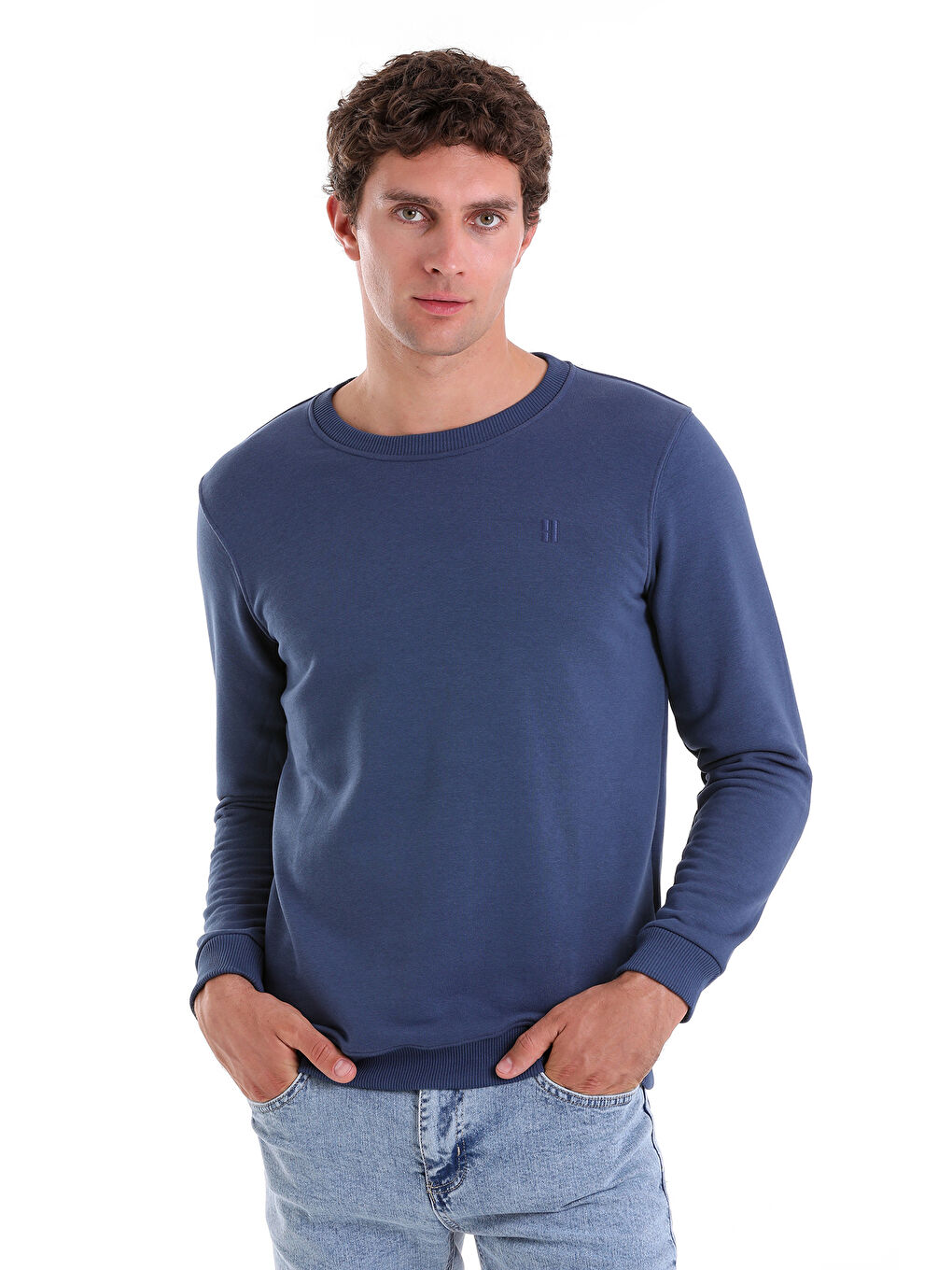 Hatemoğlu İndigo indigo Regular Fit Düz Pamuklu Bisiklet Yaka Sweatshirt - 3