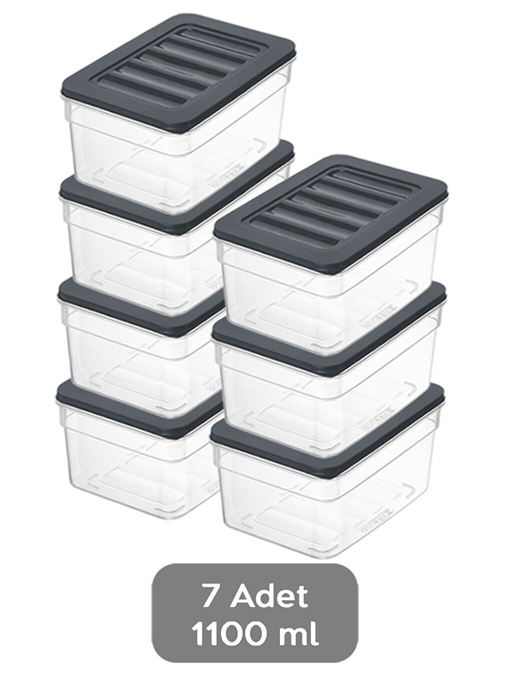 7 li Derin Buzdolabı Organizer Set 1100 ml Antrasit-1