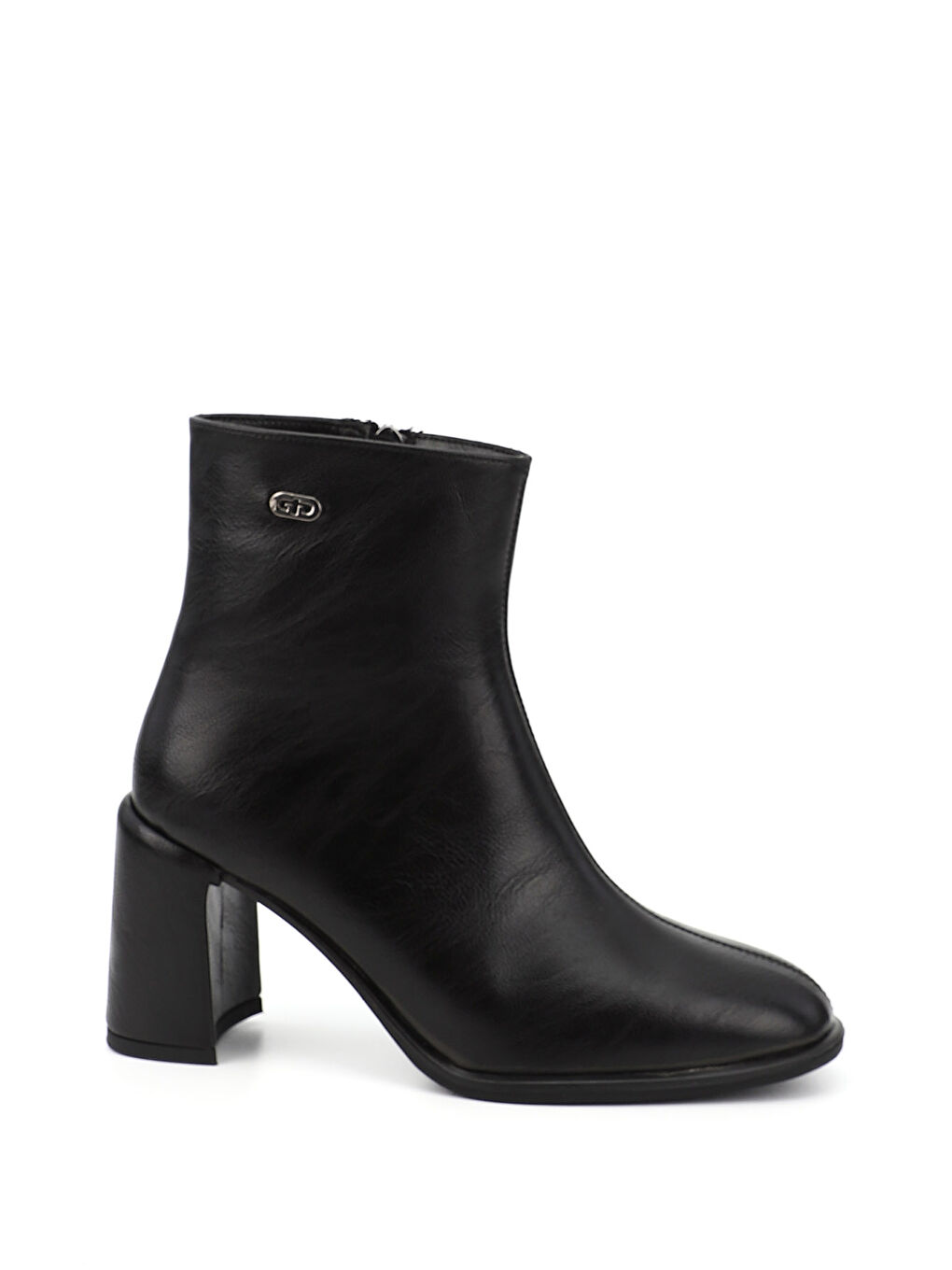 Mor Kadın ZÜMRÜT-SİYAH Fermuarlı Küt Burunlu Kalın Topuklu Bot