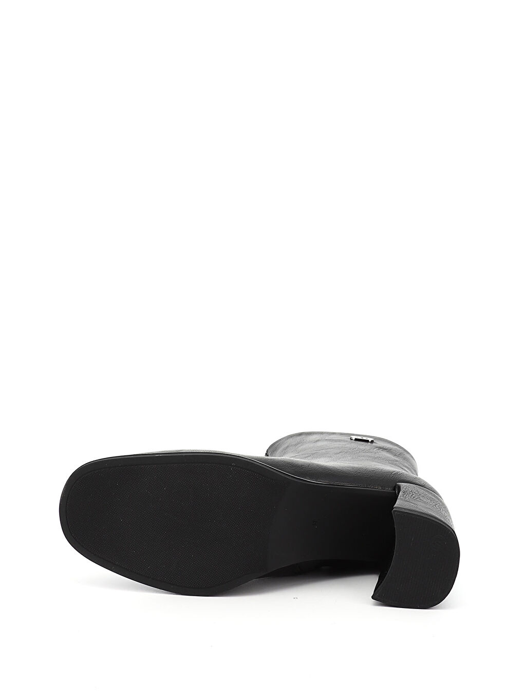 Mor Kadın ZÜMRÜT-SİYAH Fermuarlı Küt Burunlu Kalın Topuklu Bot-3