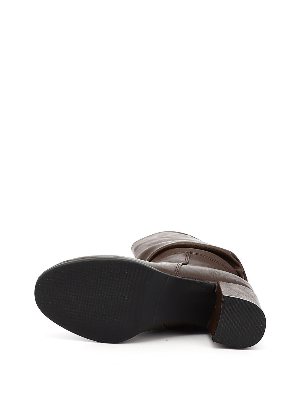 Kahverengi Kadın ÇİKOLATA KAHVE Yuvarlak Burun Körüklü Kalın Topuklu Çizme-3