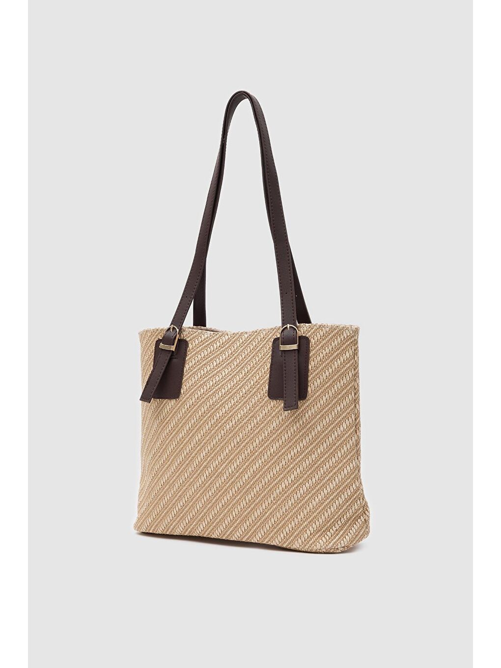 Valenne Hasır Omuz Çanta Kahverengi-1