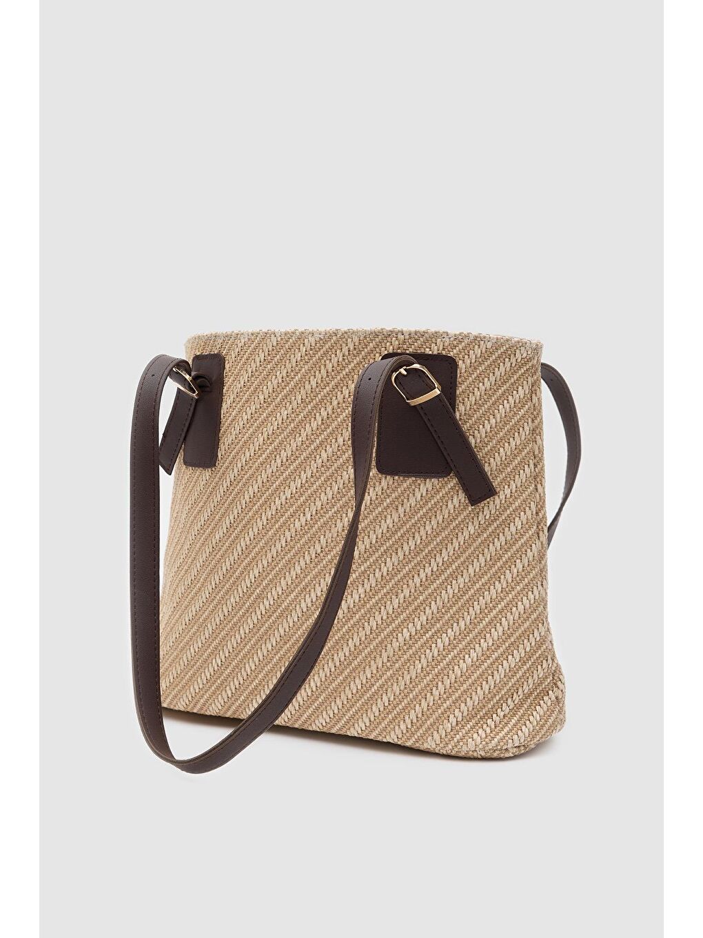 Valenne Hasır Omuz Çanta Kahverengi-5