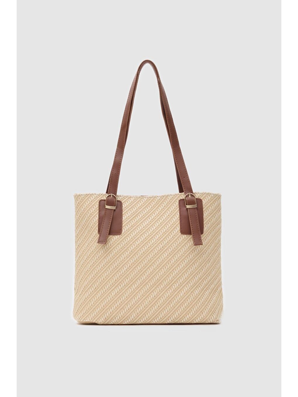 Kahverengi Valenne Hasır Omuz Çanta Taba