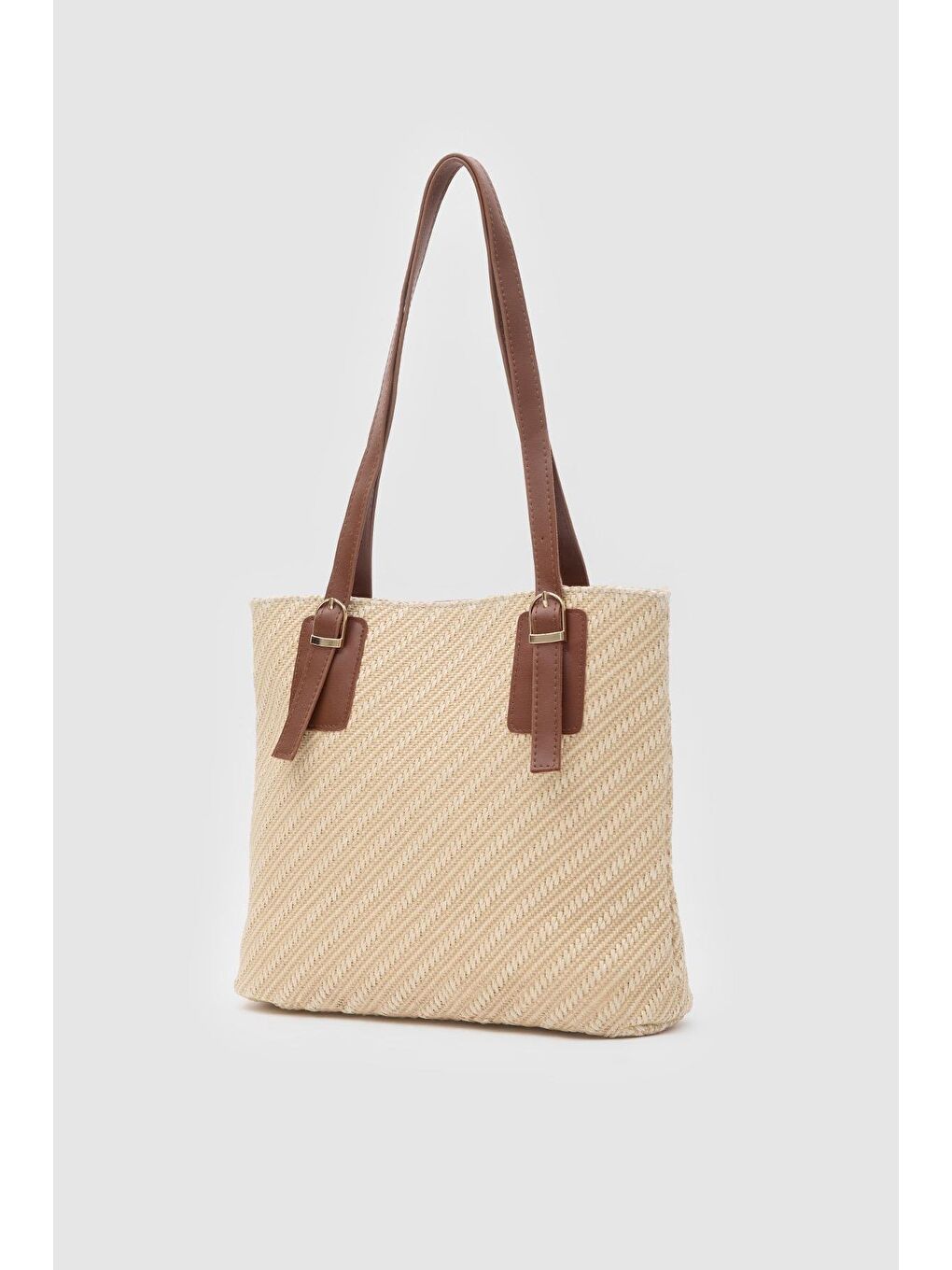 Kahverengi Valenne Hasır Omuz Çanta Taba-1