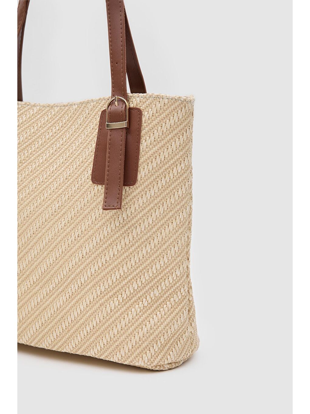 Kahverengi Valenne Hasır Omuz Çanta Taba-2