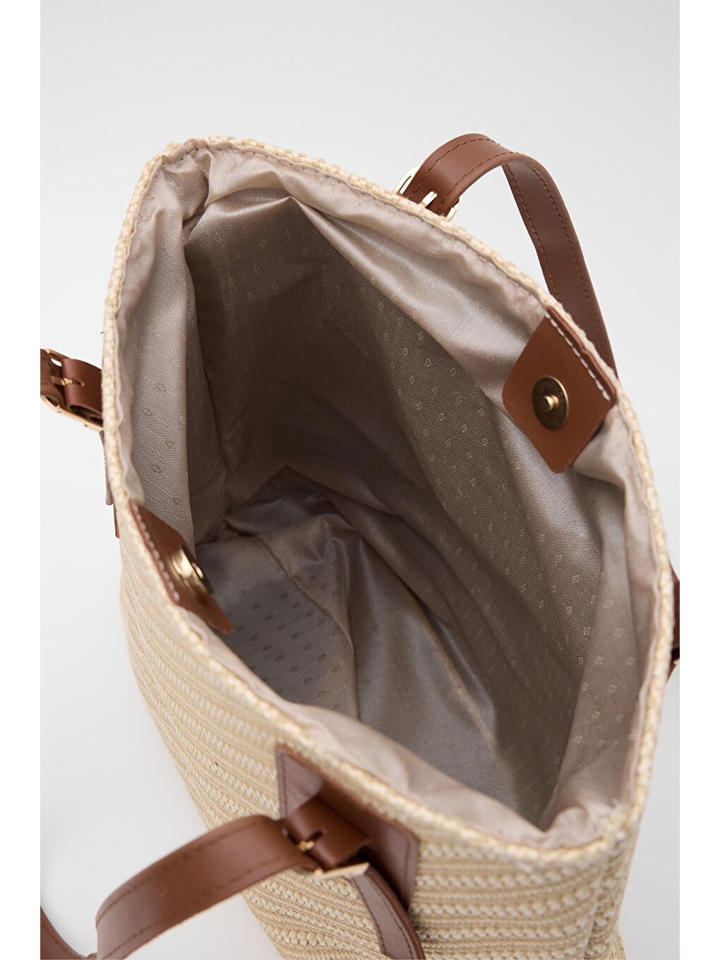 Kahverengi Valenne Hasır Omuz Çanta Taba-5