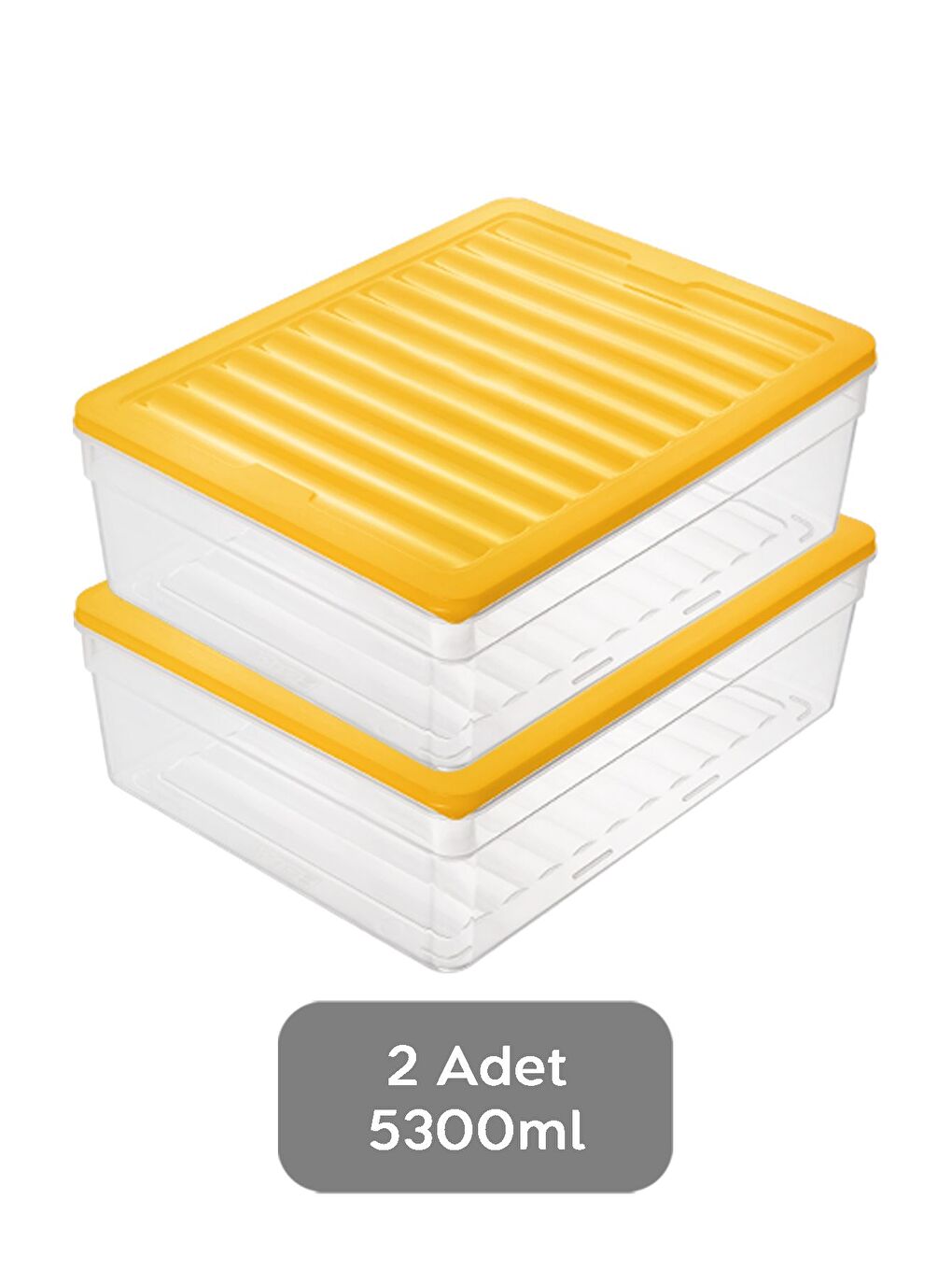 2'li Derin Buzdolabı Organizer Set 5300 ml Sarı-1