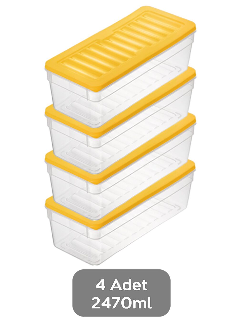 4'lü Derin Buzdolabı Organizer Set 2470 ml Sarı-1