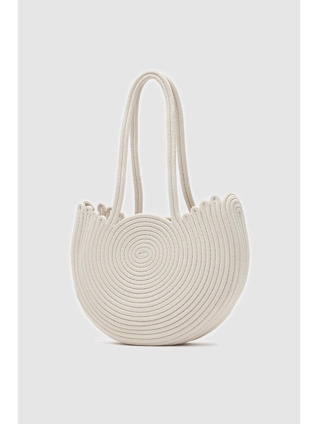 Ekru Gusta Medium Hasır Omuz Çantası Krem-1