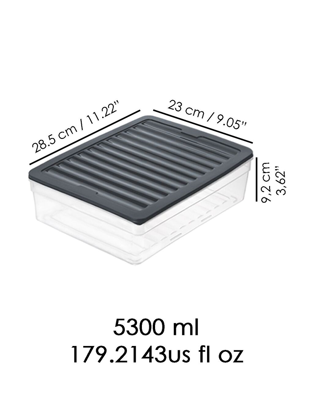 4'lü Derin Buzdolabı Organizer Set 5300 ml Antrasit-2