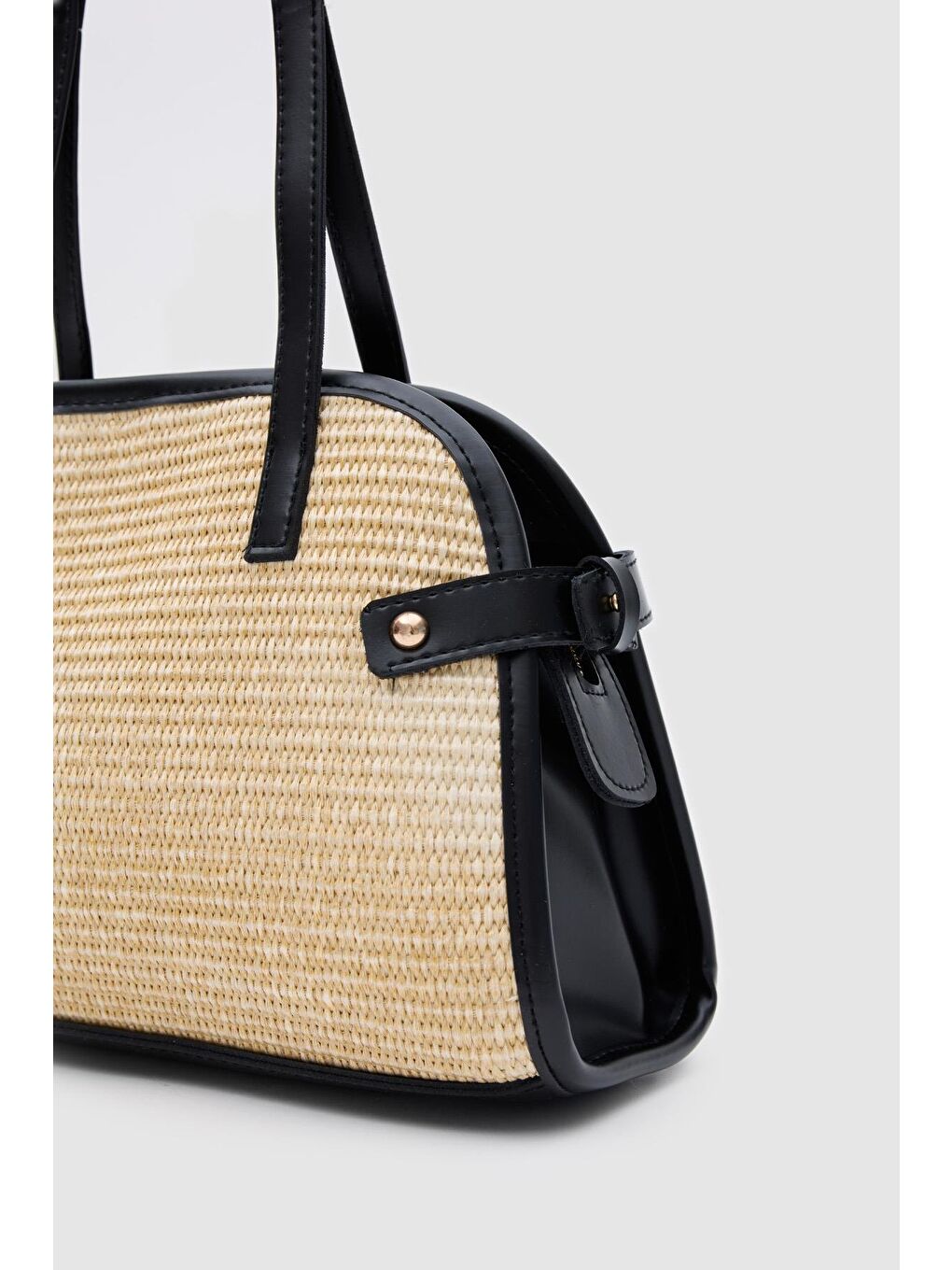 Vosges Hasır Omuz Çantası Siyah-3