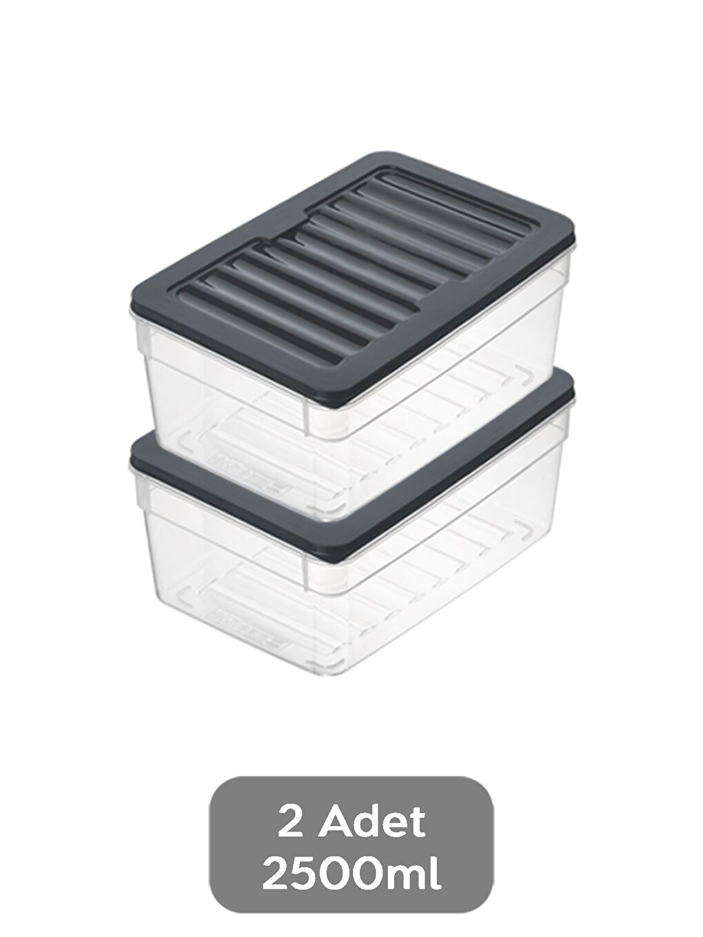 2'li Derin Buzdolabı Organizer Set 2500 ml Antrasit-1